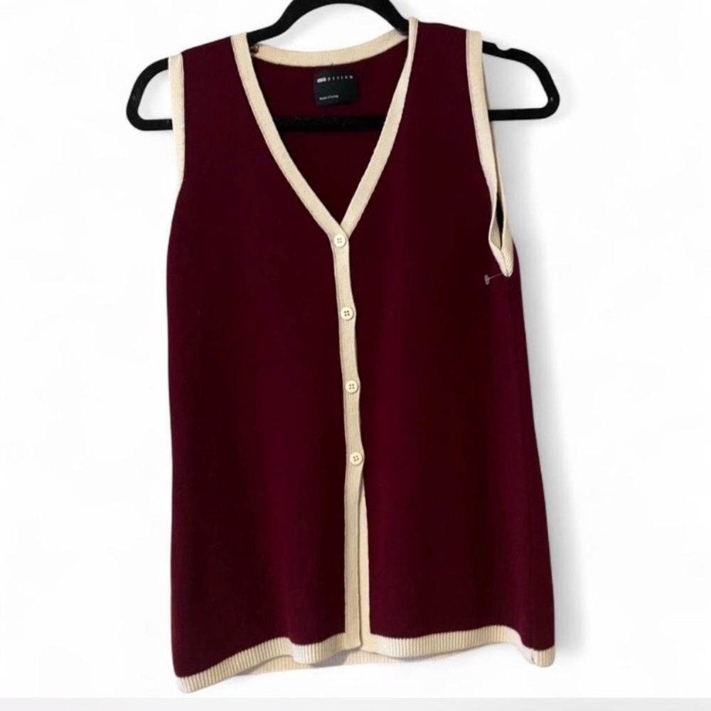 ASOS Burgundy‎ and Cream Button Down Shirt